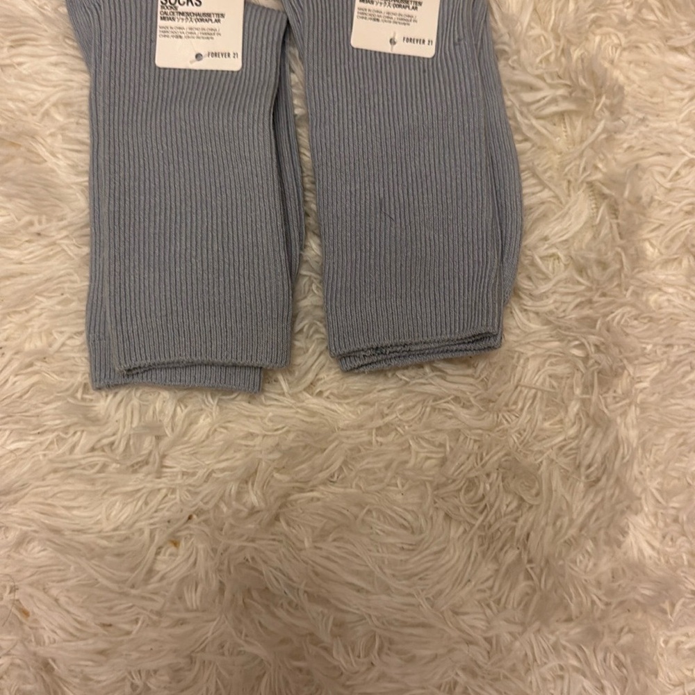 Forever 21 Blue Casual Socks Ribbed Crew Length
